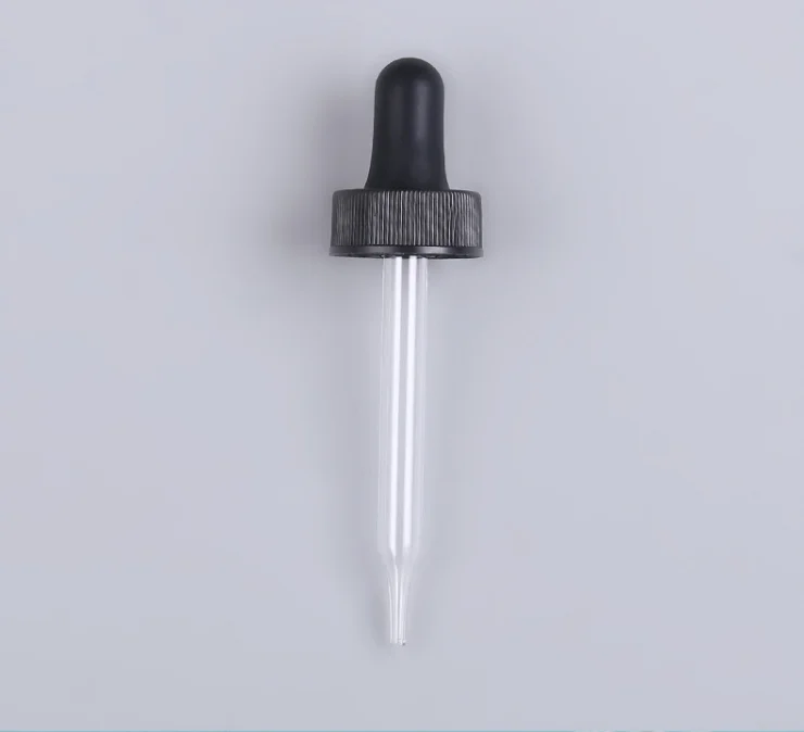 Wholesale 18-400 20-400 22-400 24-400 Nitrile or Silicone Rubber Bulb Etched Measuring Glass Dropper for Boston Glass Bottle