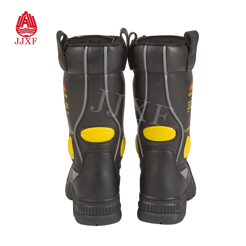 Rescue leather fireman safety boots shoes