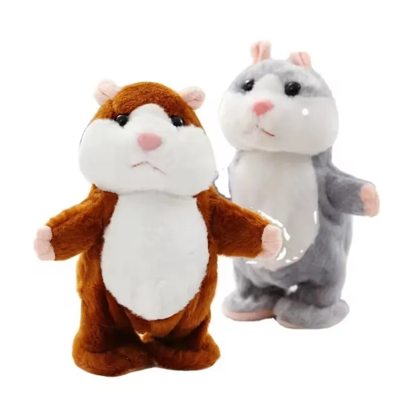 custom wholesale plush hamster  toy walking soft toys electronic repeating talking hamster