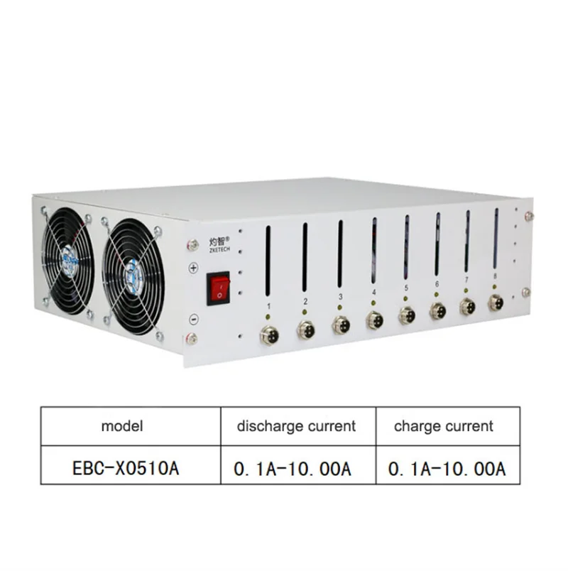 Zketech EBC-X 8-канальный 10A заряда 10a разряда 18650 32650 литий-ионный аккумулятор Lifepo4 емкость батареи тестер
