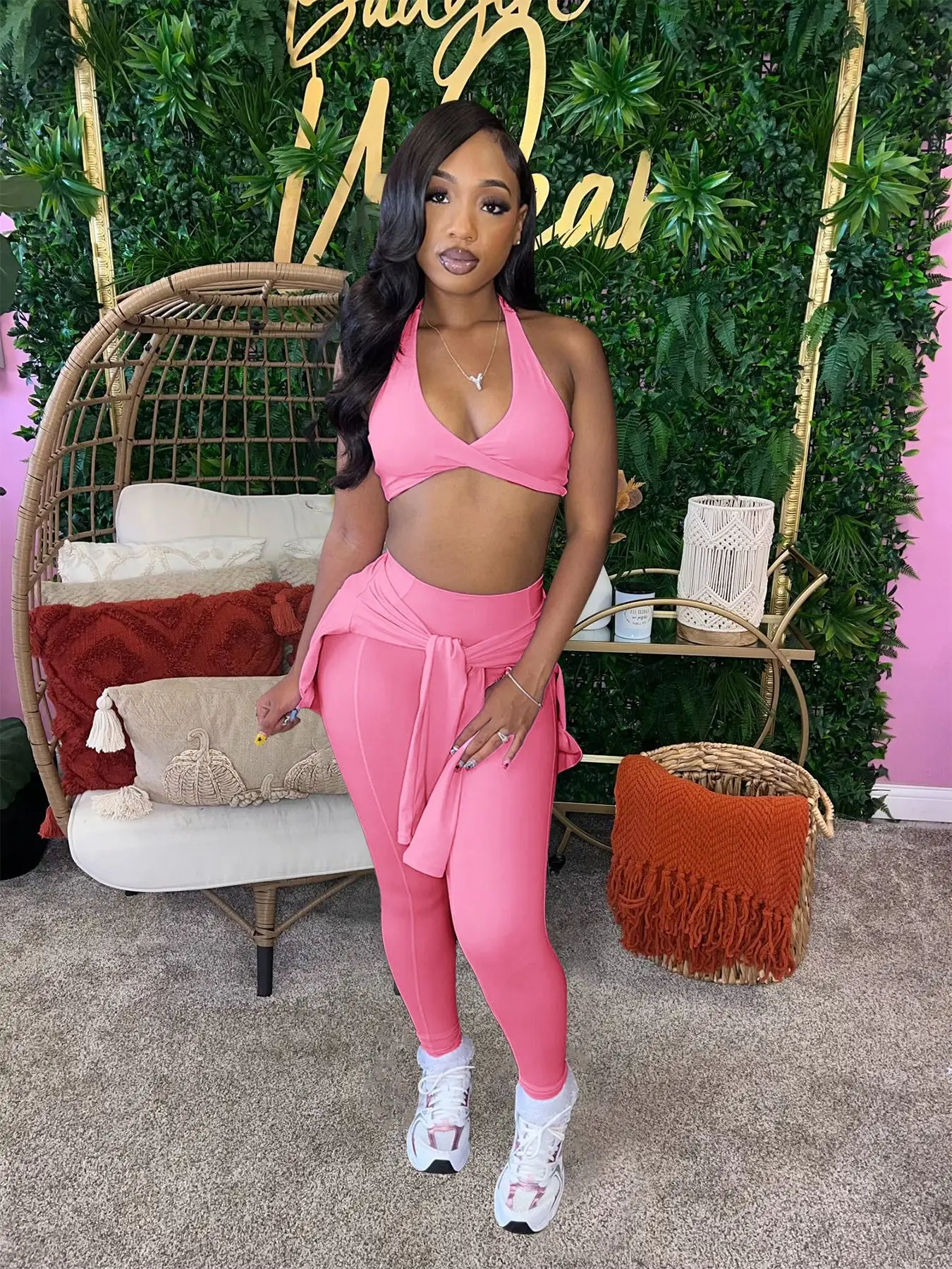 2024 boutique high quality stretchy women 3 piece tracksuit fitness gym yoga pants set