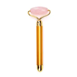 100% натуральный розовый кварц нефритовый ролик вибрирующий массажер для лица Инструменты для красоты лица