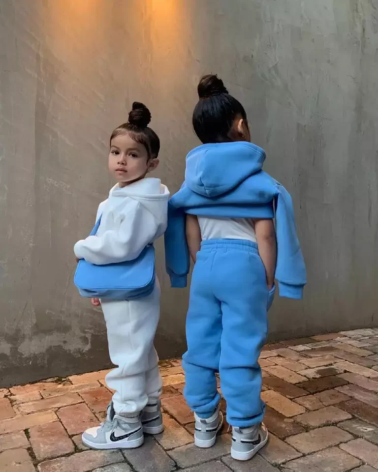 High quality toddler boys two piece hoodies set 2022 winter clothes for kids sweatsuit baby jogger sets