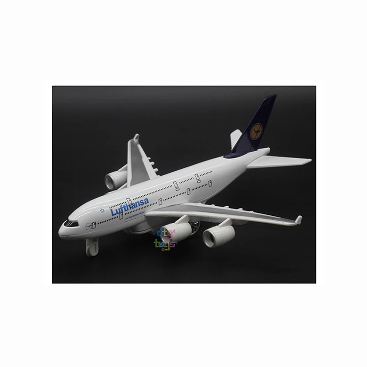 Горячая литая из сплава большая модель самолета Boeing A380 со звуковым светом для детских игрушек
