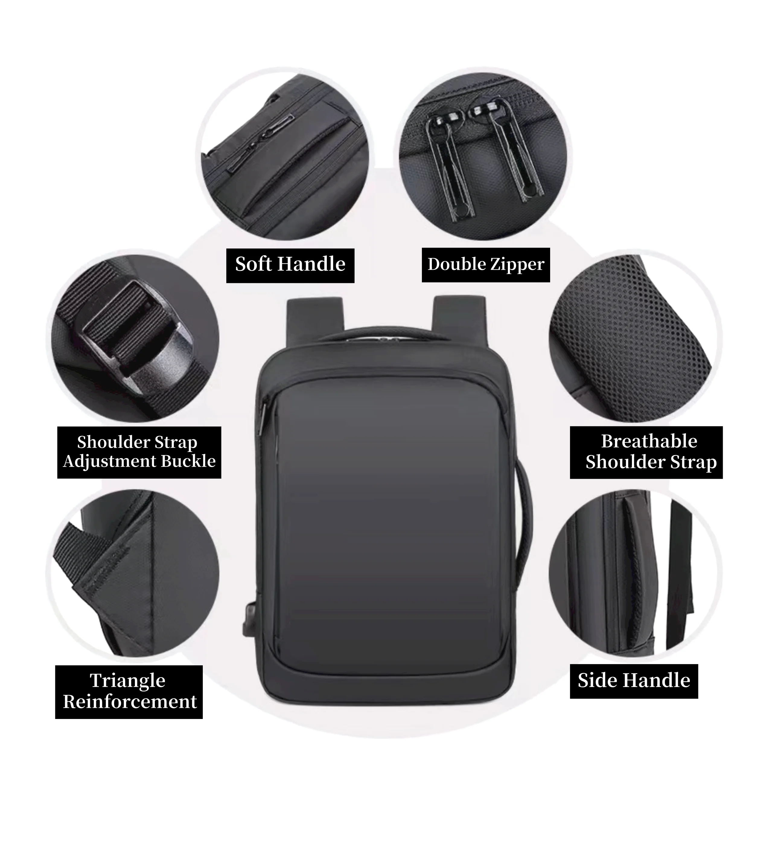 Business Smart Computer Mochila Usb Charging Port Men Computer Bagpack Anti-theft Custom Laptop Backpacks