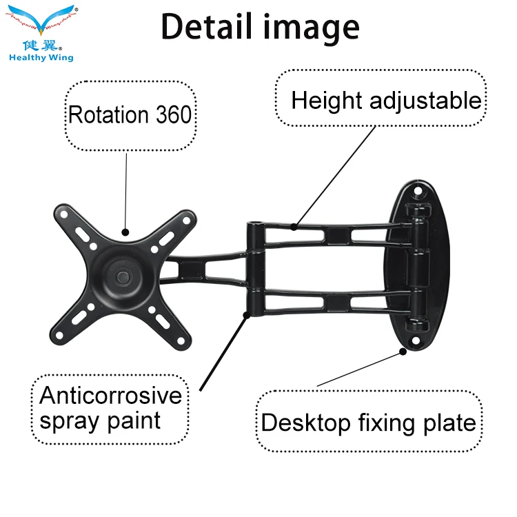 Aluminum Alloy Foldable Laptop Stand Adjustable Tv Mount Wall Bracket Tilt