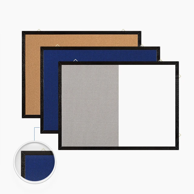 Black Wood Framed Cork Bulletin Board Pin Board