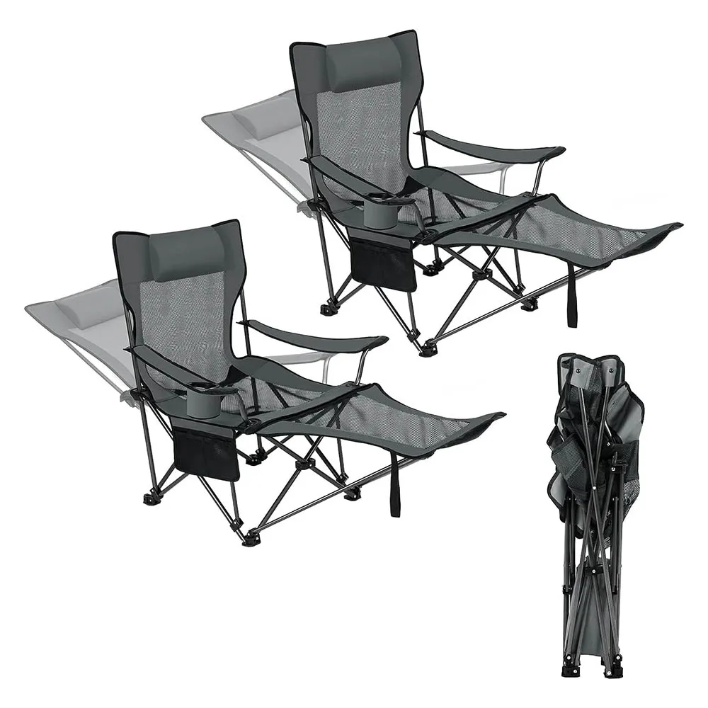 high back lying beach chair Camping Foldable Oxford Steel Chair Outdoor Removable Folding Camping Beach Chair