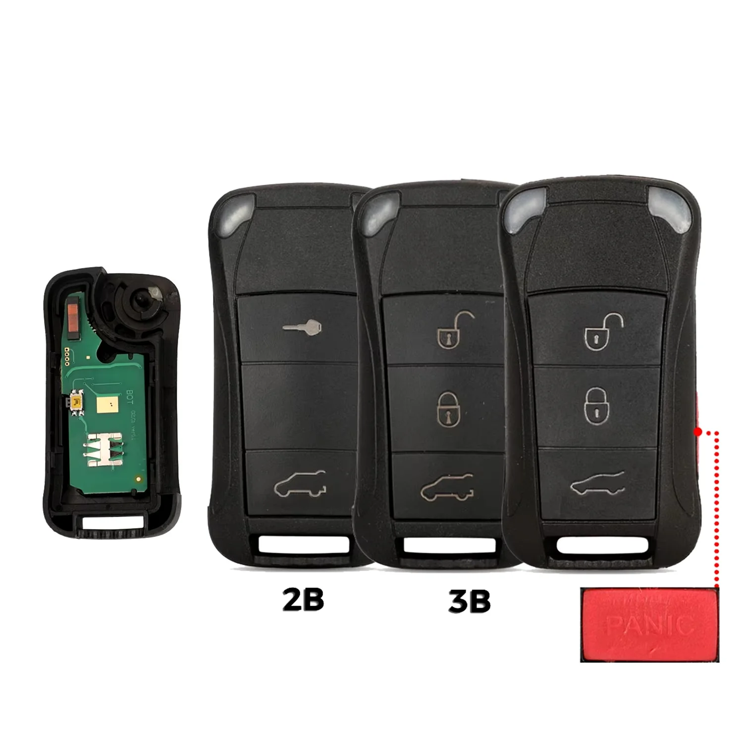 Car Key For Porsche Cayenne GTS 2/3/4 buttons Remote 315/433MHZ Flip Folding Car Key Shell ID46 PCF7946