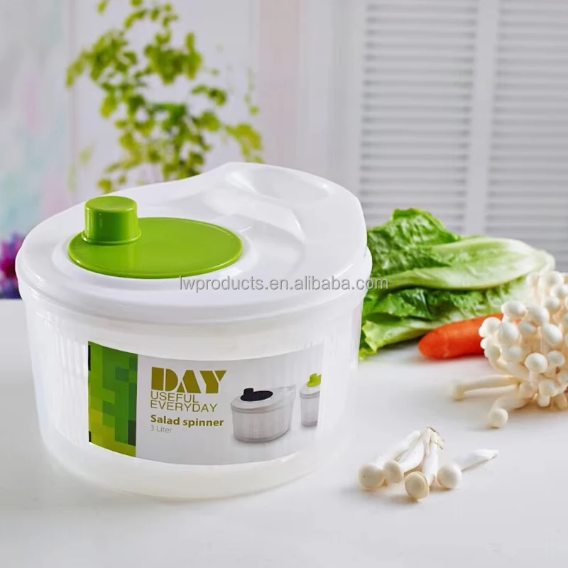 Quick Dry Hand Spinning Drainer Basket Colander Fruit Dehydration Lettuce Dehydrator Vegetable Spinner Machine Salad Dryer