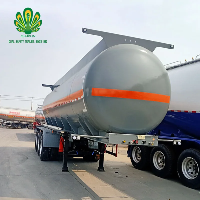 
chemical liquid nitric acid transport tank trailer stainless steel material  (1600306578394)