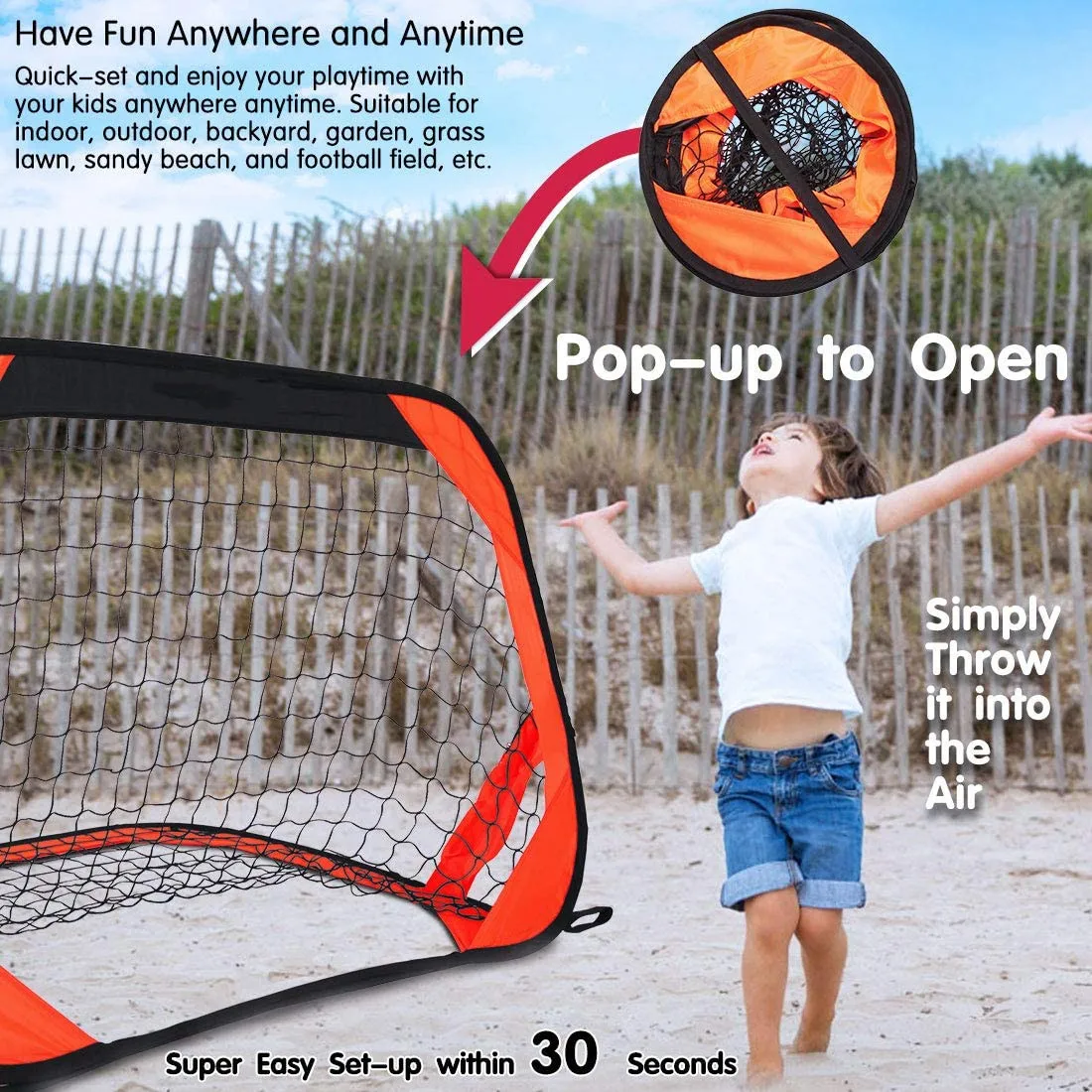 SG02B Calcio Pratica Netto, I Bambini Grande Pop Up Obiettivo di Calcio, Del Capretto Pieghevole Lo Porta Da Calcio