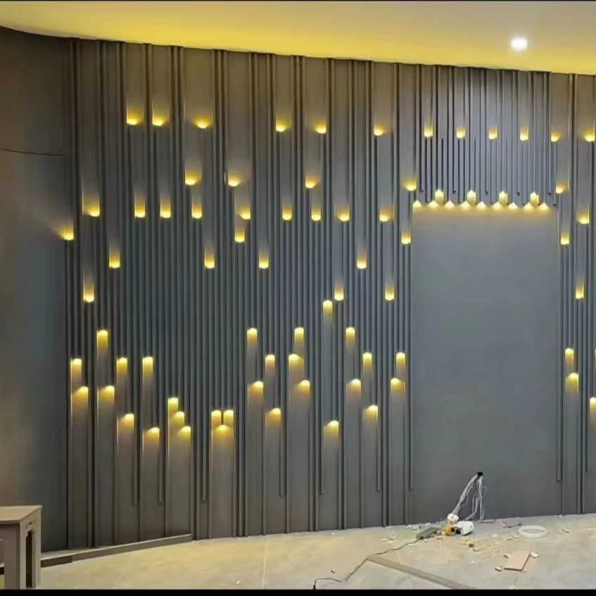 Современная внутренняя светящаяся решетка настенные панели Израиль звездное небо дизайн водонепроницаемый WPC и пластик для наружного домашнего использования распродажа!