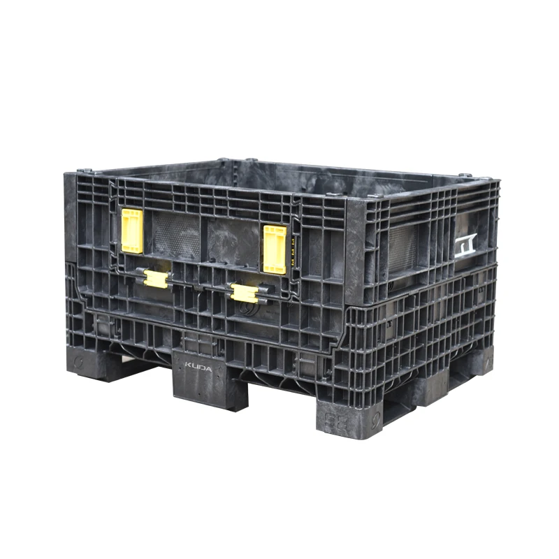 Kuda 9875B-ZDKBX Plastic Pallet Box Folding Type Turnover Warehouse 980x750x575mm
