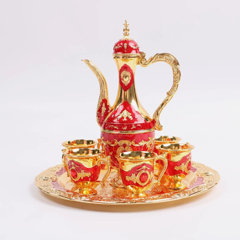 Nordic style Russian tall wine divider vintage court set wine glass alloy wine set