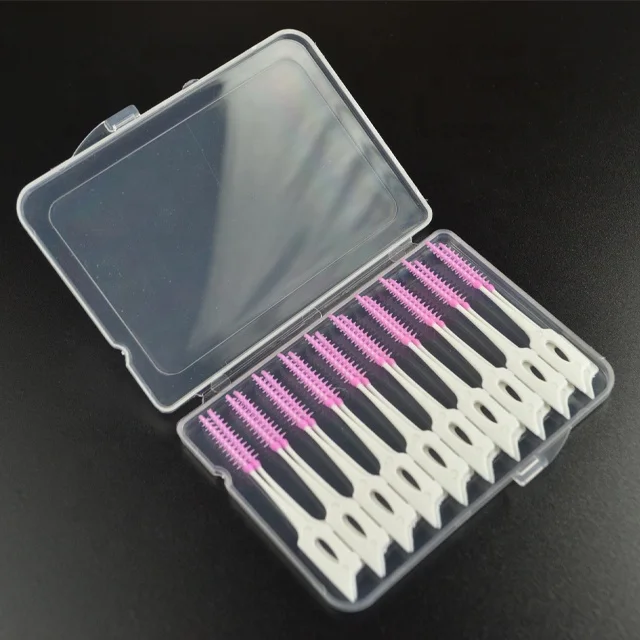 pink color disposable plastic toothpicks