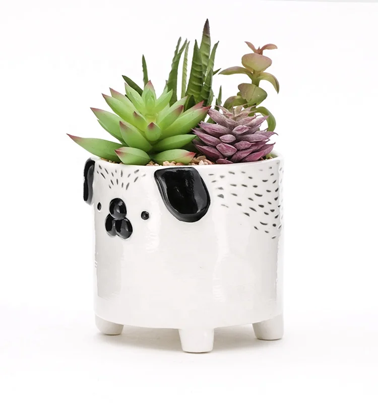 
Best selling 3d animal instagram ceramic mini succulent plant pot customized 