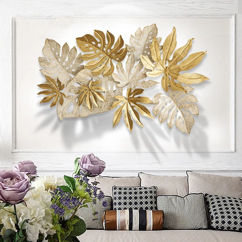 High End Wall Hanging Decor Metal Muur Decoration Gold Leaf Flakes Craft Modern Wall Background Decoration