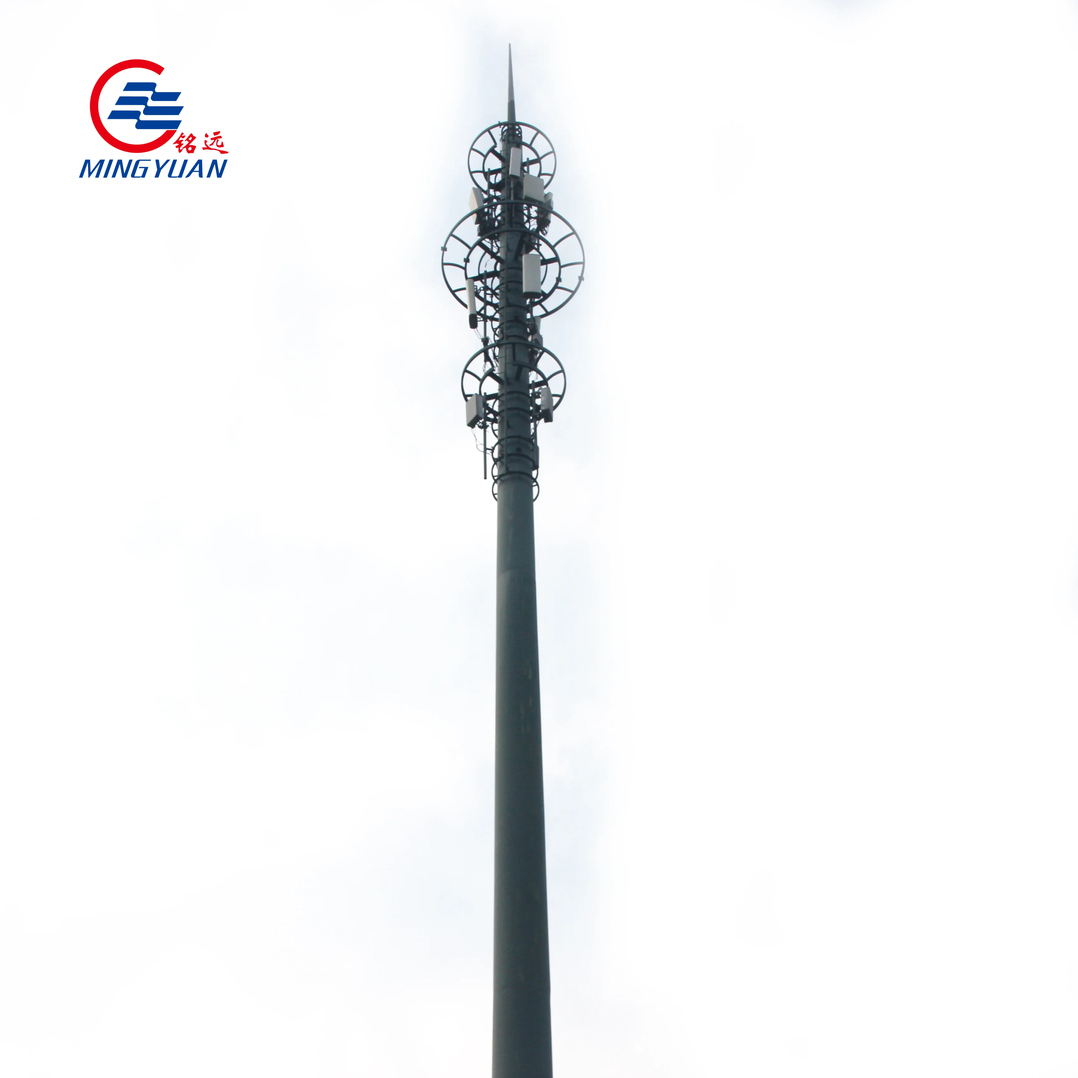 High Quality 20M 30M 5G Monopole Telecom Tower With Flange