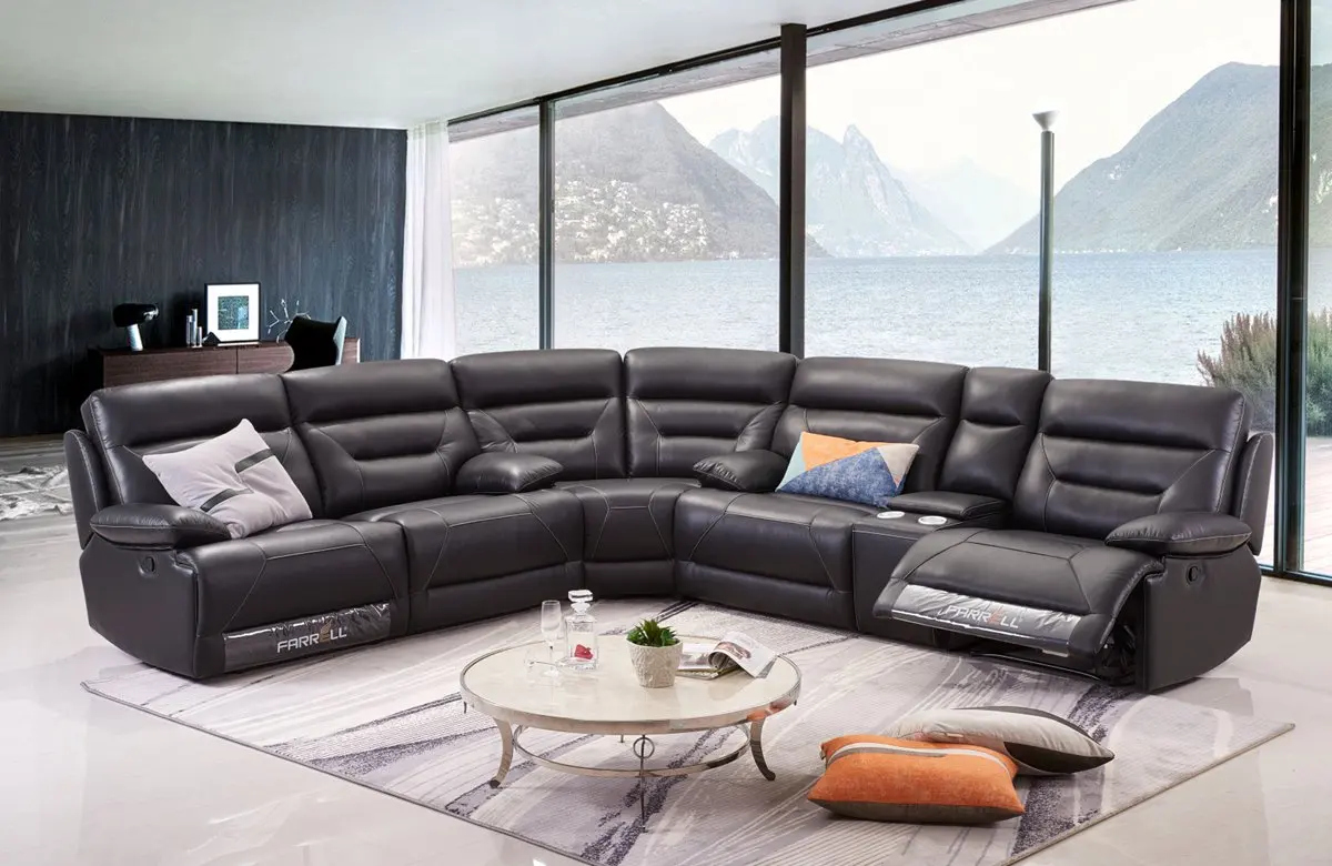 Modern luxury comfortable sofa set corner leather recliner sofa sale 7 seater recliner sofa set