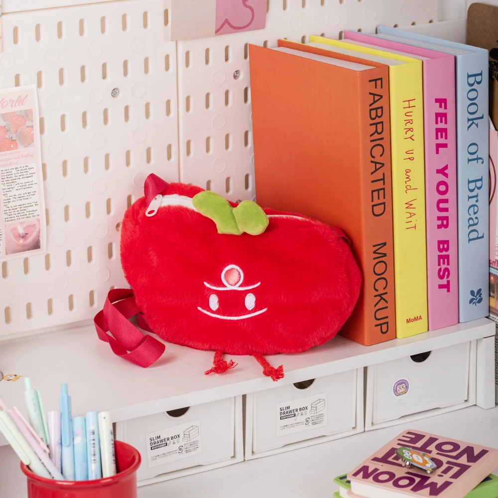 New arrival Tomato Crossbody Bag 100% polyester fibre material PP cotton stuffed plush bag