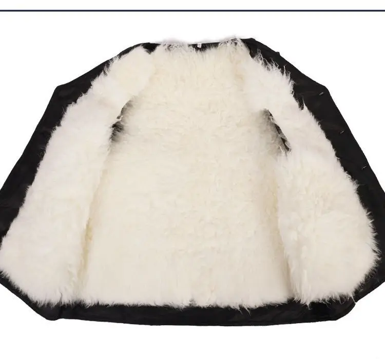 Fashionable Real Mongolia Sheep Fur Liner Parkas for Women Thick Warm Hooded Fur Jacket Plus Size Fur Parkas