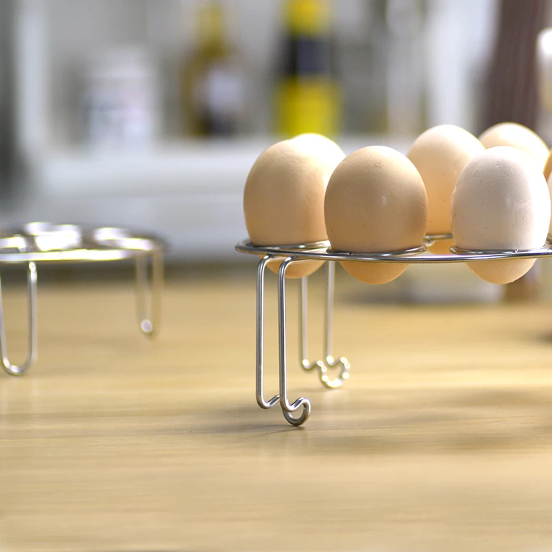 Double Layer Stainless Steel Egg Steamer Rack Two Tiers Metal Egg Holders