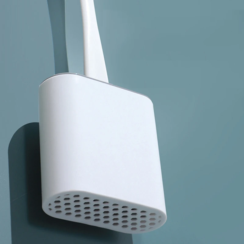 No Slip Wall Toilet brush with Eco-friendly Soft Silicone Flex Cleaning System TPR Handle Toilet Brush