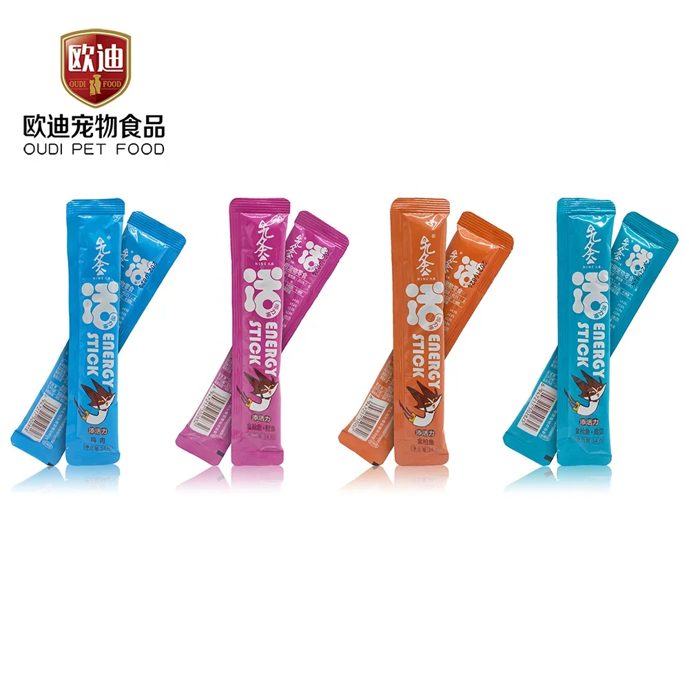 OEM ODM Oudi brand Nine series wet cat treat high protein energy stick multi flavor food