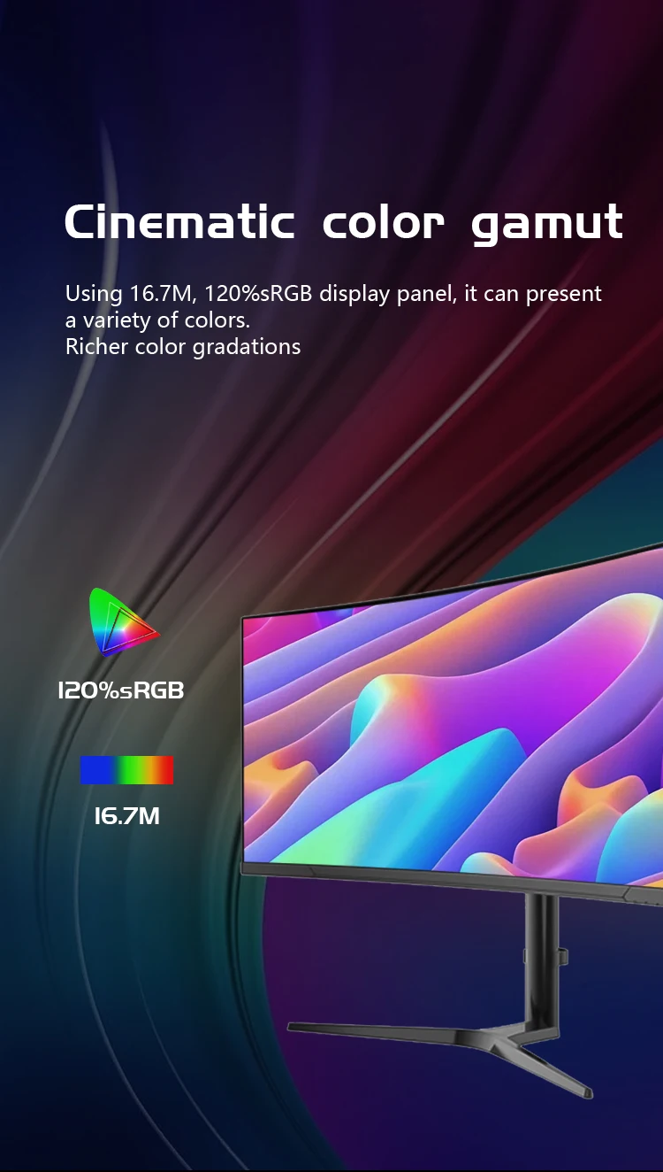 34inch Gaming Monitor with 4K 165HZ 1500R Curvature For Gaming and Office