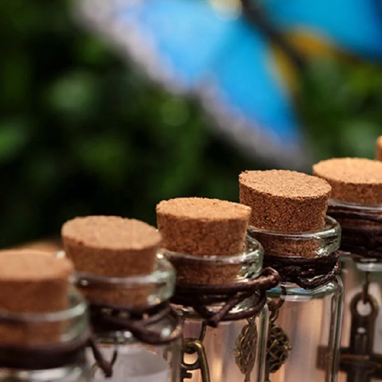 
Whish Bottles Mini Test Borosilicate Tube Glass Bottle WIth Cork And Aluminum Screw Cap 