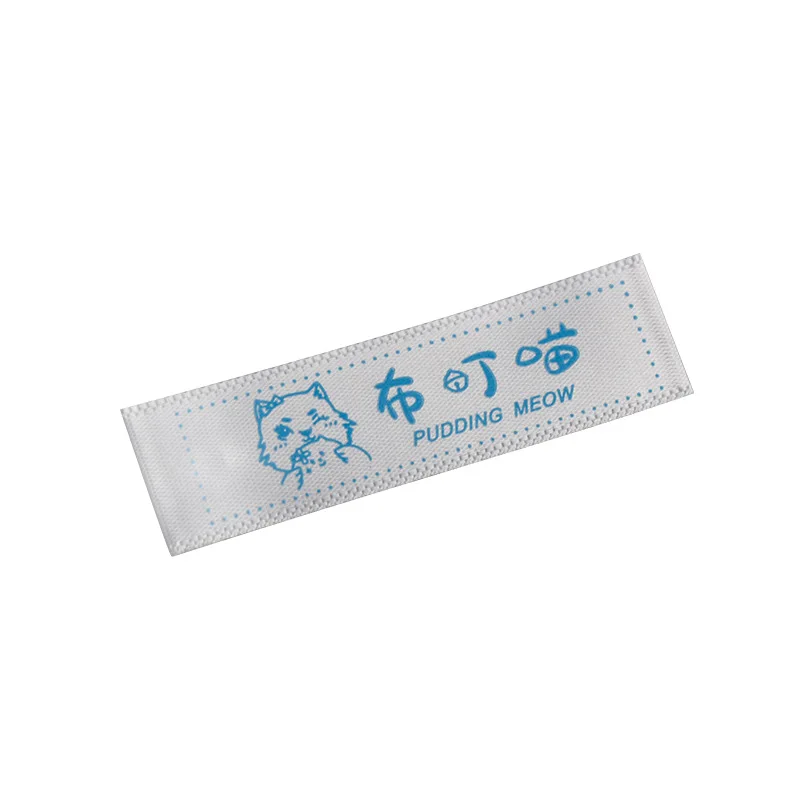 Custom printed brand logo clothes labels tags woven sewn in garment neck labels for clothing