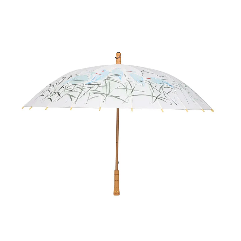 Custom Chinese China umbrella style decoration DIY blank bamboo umbrella white paper umbrella