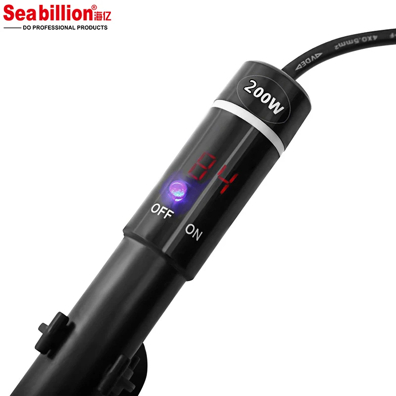 Seabillion Titanium Shell Submersible Aquarium Heater Fish Tank Water Heater Thermostat Heating Rod