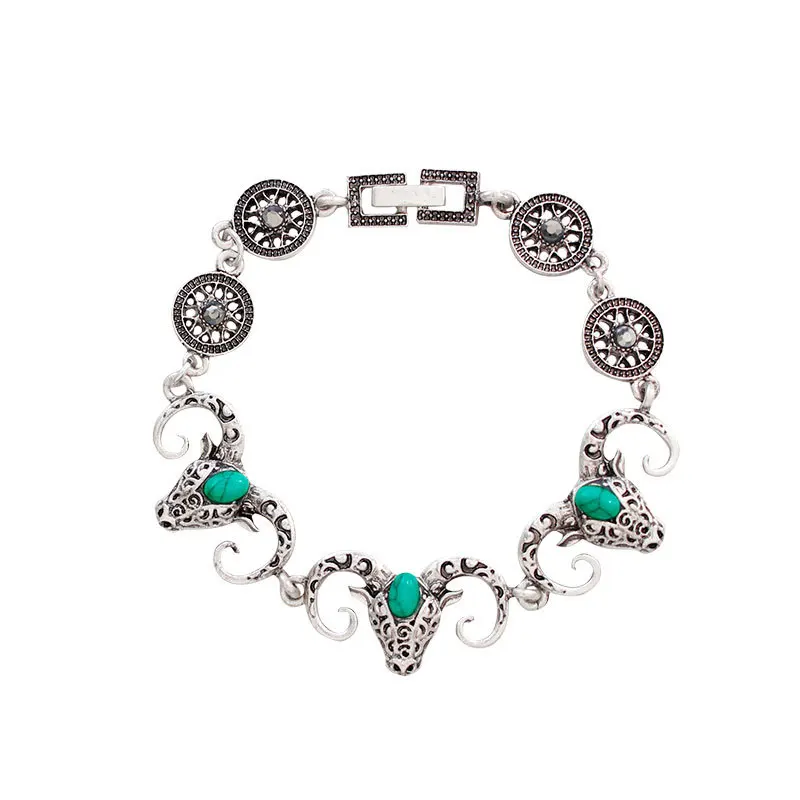 Women Girls Clavicle Pendant skull bull necklace earrings bracelet