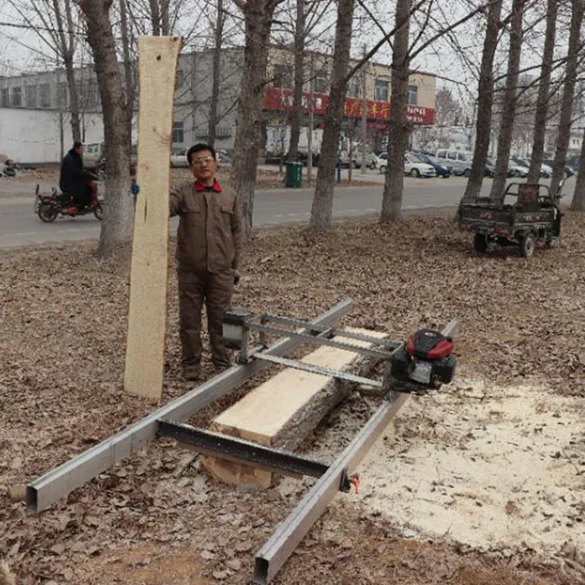 Portable Chain Sawmill Gasoline Horizontal Chainsaws With Massive Bar