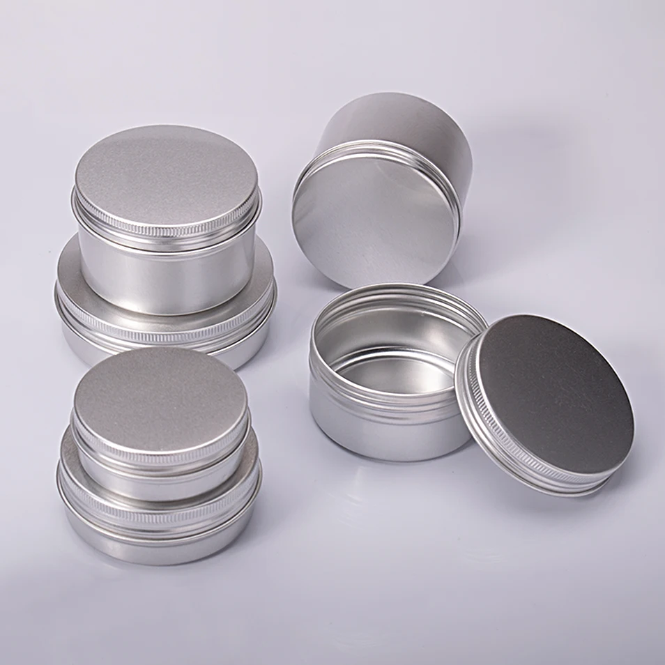 10g 30g 50g professional custom aluminum cosmetic jar round tin body cream packaging aluminum powder jar metal tin container