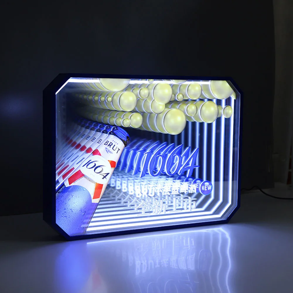 High Quality Large Custom Made Design Acrylic Shape Logo Infinity Mirror Sign Customize Business 3d Led Sign Neon With Remote