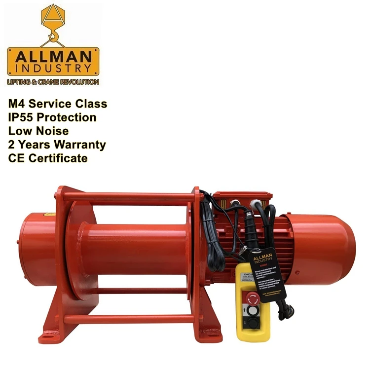 ALLMAN Self Factory Sales Cheap Price 0.5 1 2 3 5 Ton Long Wire Rope Lifting Electric Construction Winch Machine