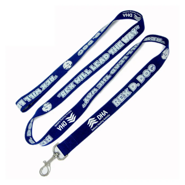 Cheap Price Custom Logo Silk Printing  Nylon Fabric Walking Leading Pet Dog Leash With Strong Metal Hook