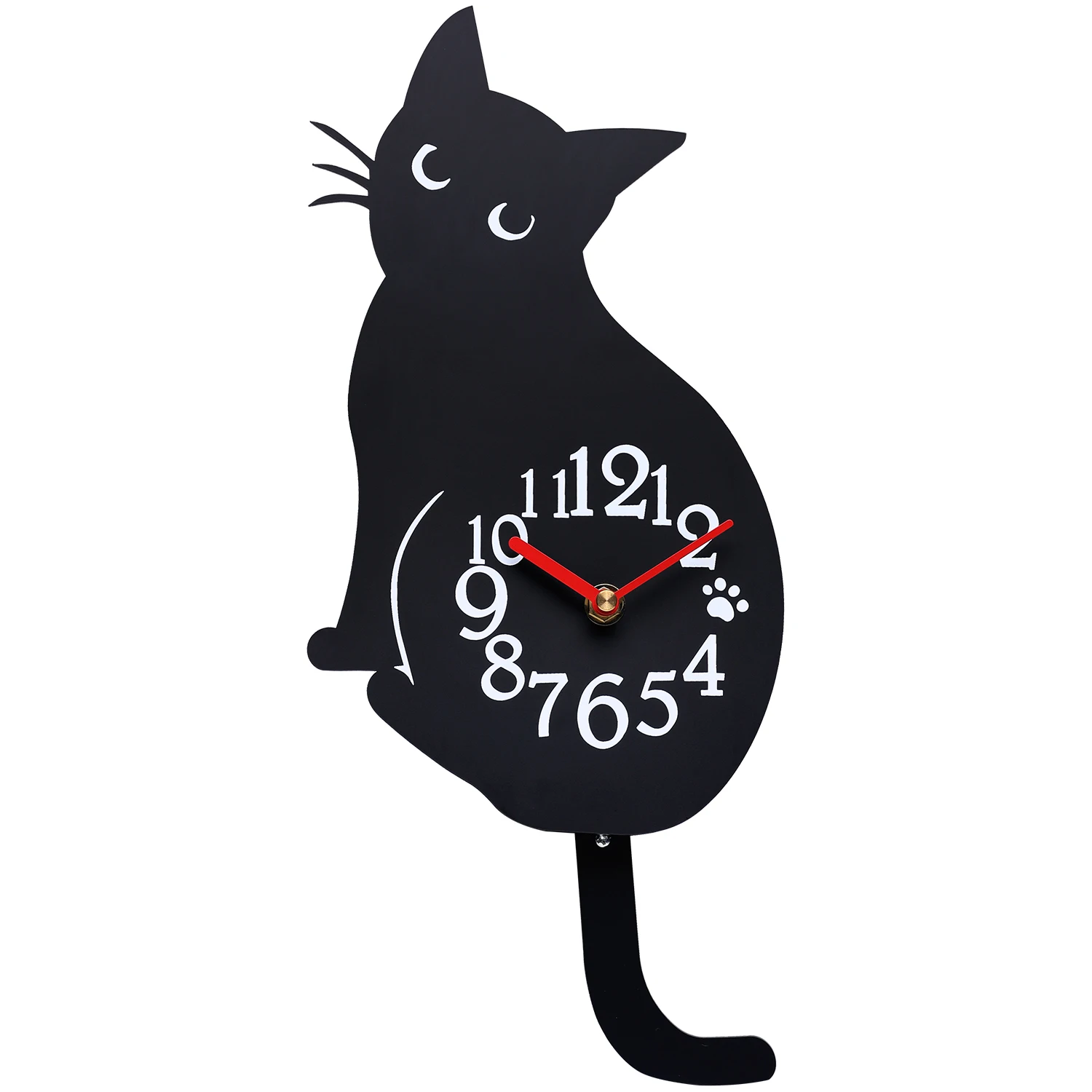 New Hot Selling Cute Tail Wagging Cat Clock Acrylic Creative Wall Decoration Clock