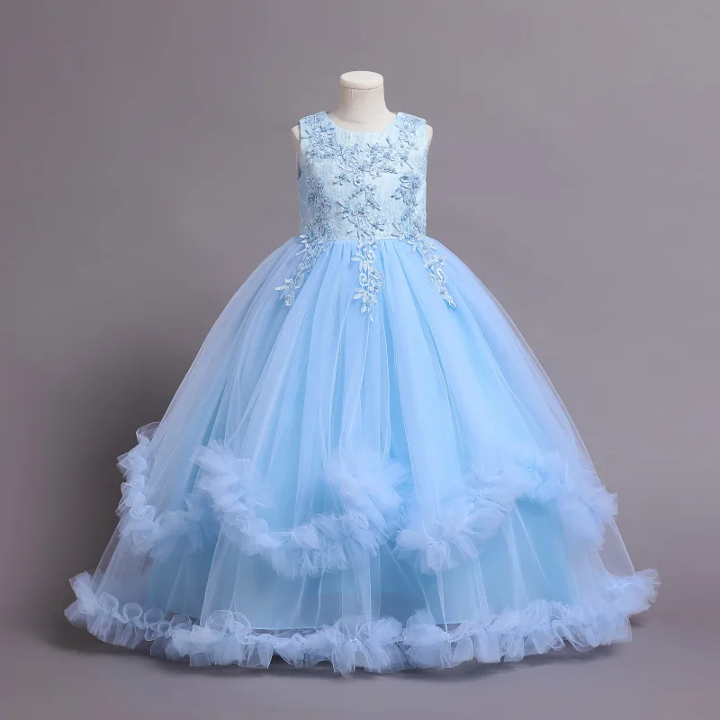 Kids Clothes Drop Shipping Long Frock Design Wedding Party Luxury Fashion Dress