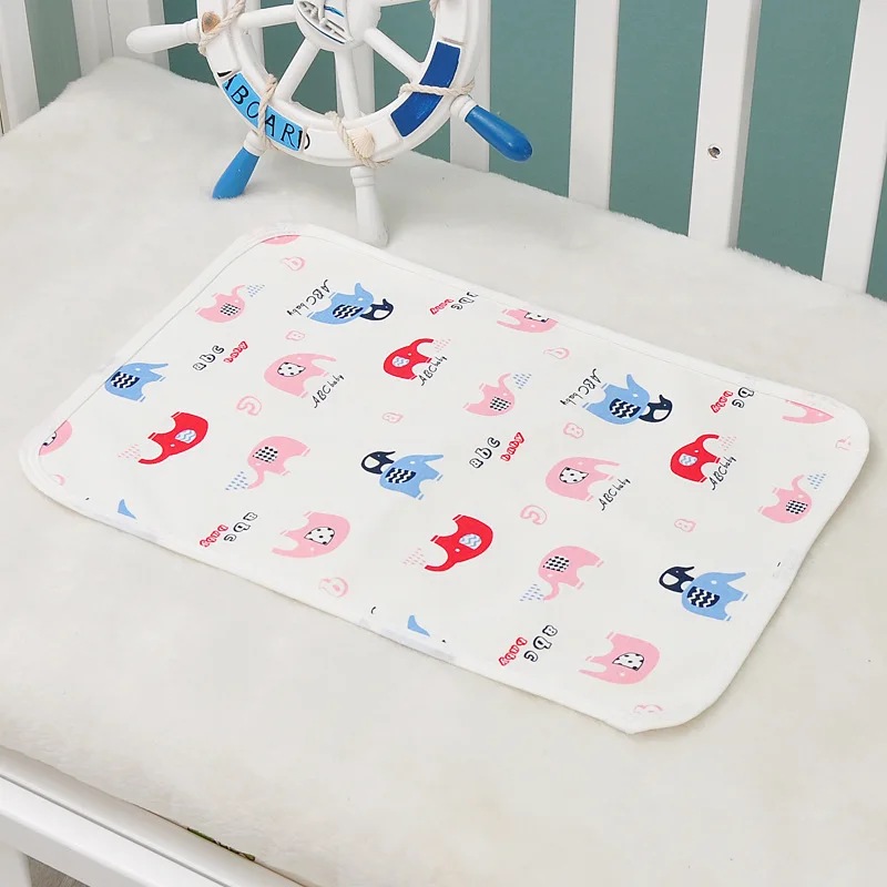 Waterproof Cotton Baby Changing Diaper Mat Reusable Baby Care Absorbent Soft Changing Pad Cover for Bed