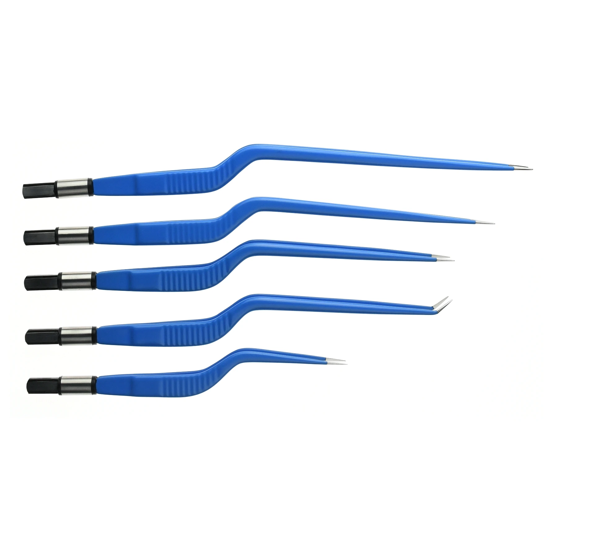 Reusable IEC Blue Bipolar Forceps Tweezers Curved for Electrosurgical unit electrosurgery electrode surgical instruments