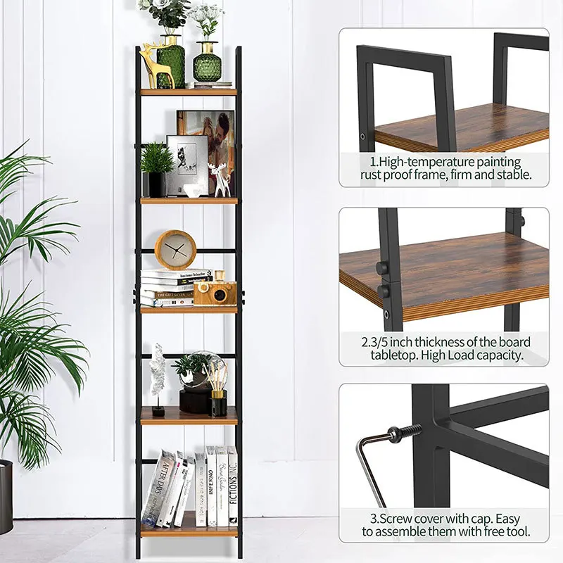 Factory Manufacture High Quality Book Storage Shelf Living Room Office Home Bookcase Durable Tree Rack