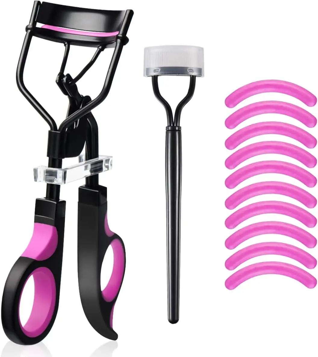 Professional Lash Curlers metal Eyelashes Comb with Silicone Pads Carbon Steel Eyelash Curler