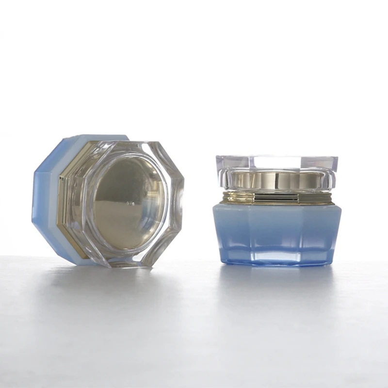 New Design 120ml 150ml Cosmetic Lotion Bottles Transparent 30g 50g White Glass Gradient Scrub Cream Jars With White Cap