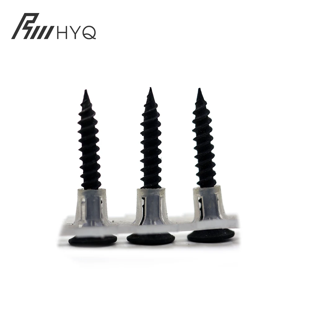 Low Carbon 3.5*25mm 3.5*35mm Plastic Strip Drywall Screws Black Steel Collated Drywall Screws