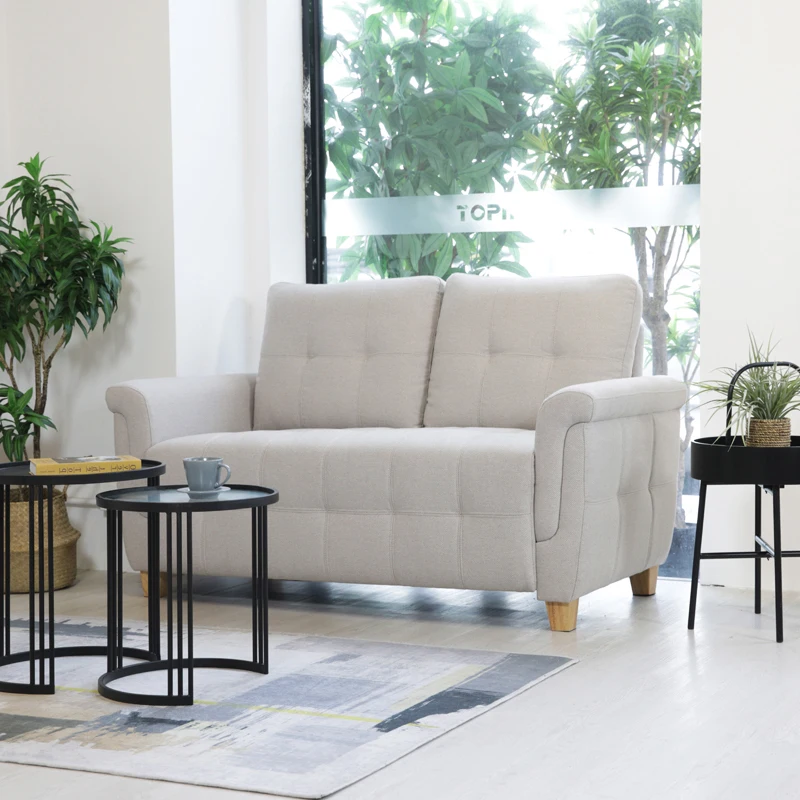 TOPMAX specific use antiqu wood sofa two seater armrest sofa bed for living room