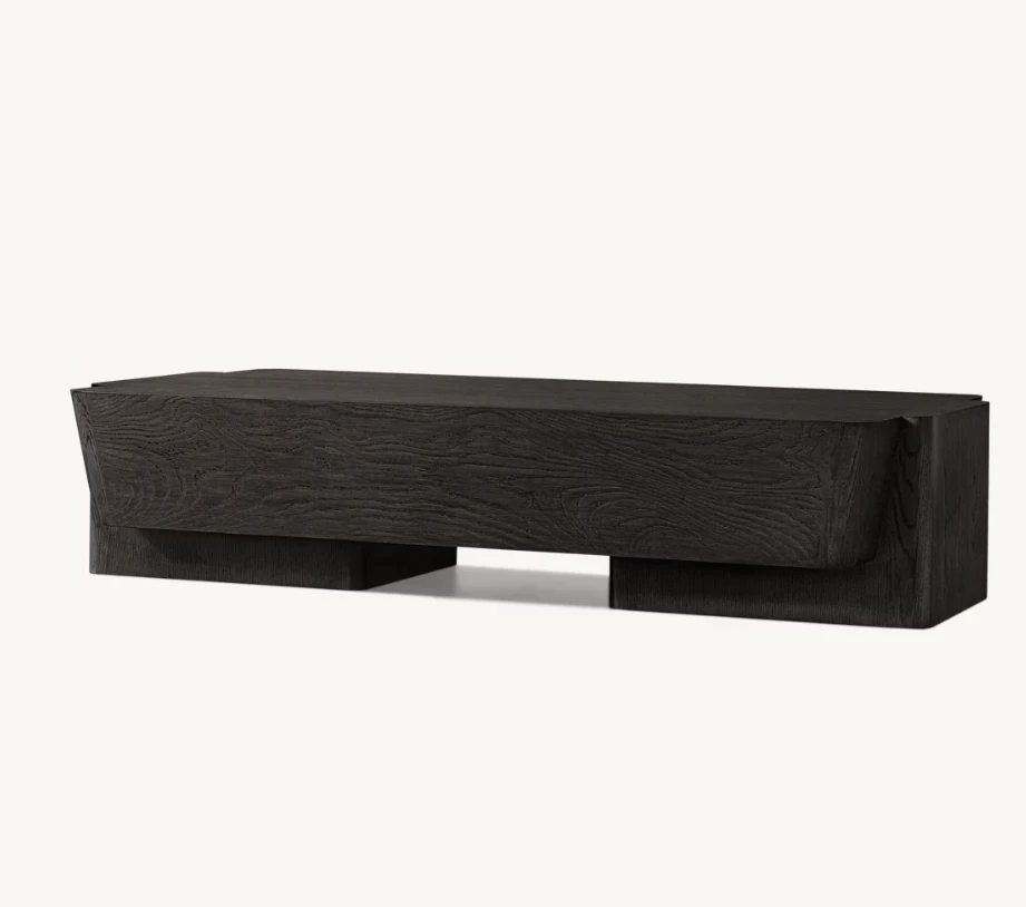 Modern antique rustic solid oak wood rectangle brioni coffee table Luxury center table tea table for home living room apartment